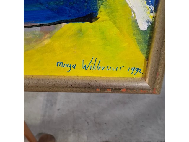 Acryl schilderij, maya wildevuur, abstract, 1992 - afbeelding 4 van  7
