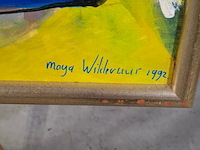 Acryl schilderij, maya wildevuur, abstract, 1992 - afbeelding 4 van  7