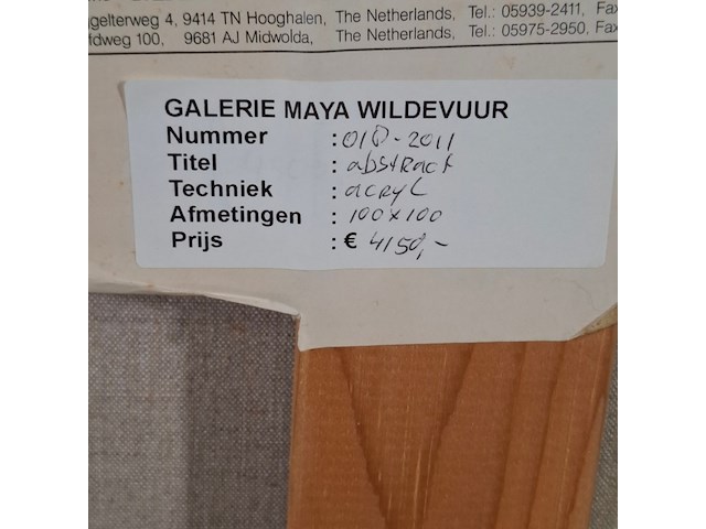 Acryl schilderij, maya wildevuur, abstract, 1992 - afbeelding 7 van  7