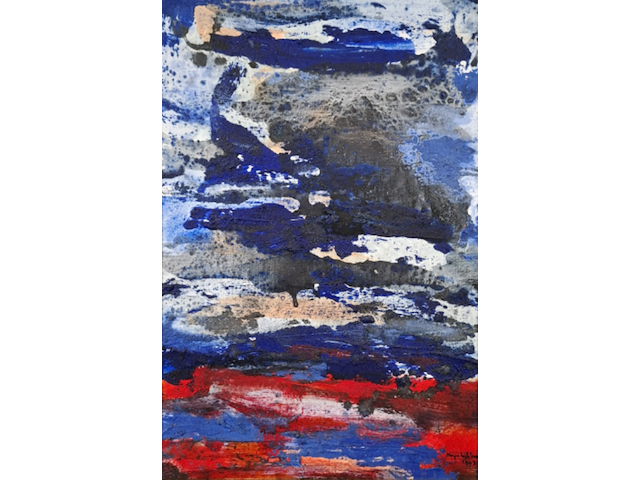 Acryl schilderij, maya wildevuur, abstract, 1993 - afbeelding 1 van  8