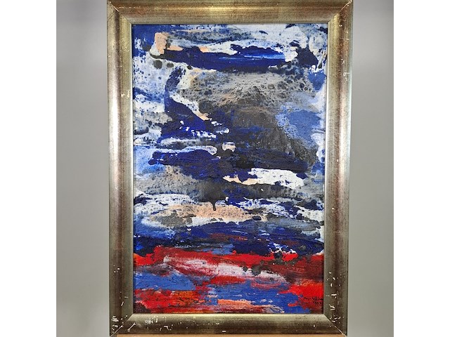 Acryl schilderij, maya wildevuur, abstract, 1993 - afbeelding 2 van  8