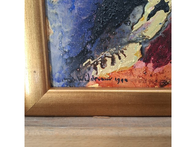 Acryl schilderij, maya wildevuur, abstract, 1994 - afbeelding 7 van  11