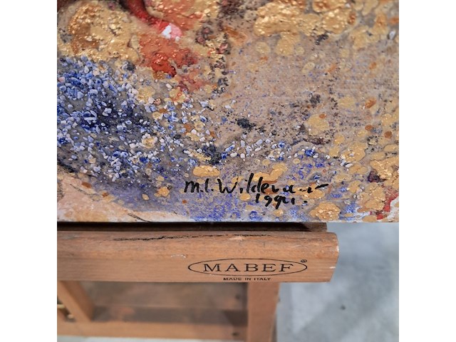 Acryl schilderij, maya wildevuur, abstract, 1994 - afbeelding 5 van  8