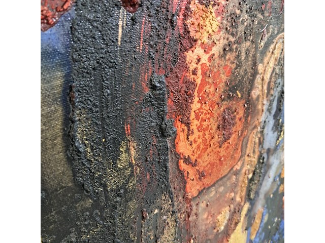 Acryl schilderij, maya wildevuur, abstract, 1994 - afbeelding 6 van  8