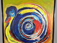 Acryl schilderij, maya wildevuur, abstract, 1995 - afbeelding 6 van  13