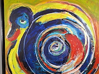 Acryl schilderij, maya wildevuur, abstract, 1995 - afbeelding 7 van  13