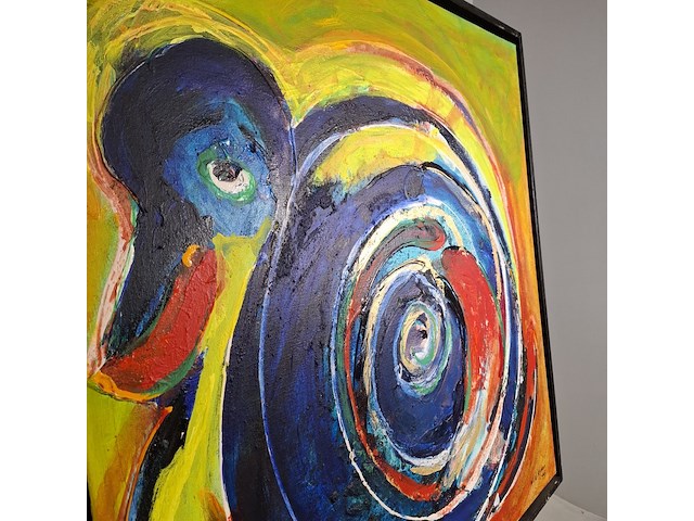 Acryl schilderij, maya wildevuur, abstract, 1995 - afbeelding 10 van  13