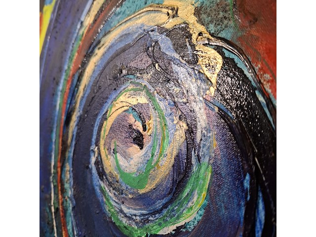 Acryl schilderij, maya wildevuur, abstract, 1995 - afbeelding 12 van  13