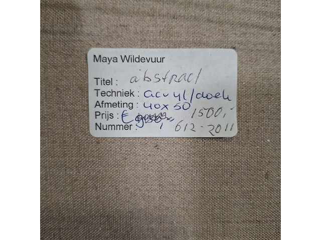 Acryl schilderij, maya wildevuur, abstract, 1995 - afbeelding 4 van  12