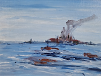 Acryl schilderij, maya wildevuur, abstract, 1995