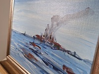 Acryl schilderij, maya wildevuur, abstract, 1995 - afbeelding 10 van  12