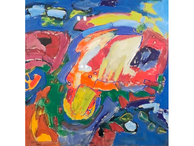 Acryl schilderij, maya wildevuur, abstract, 1997 - afbeelding 1 van  8
