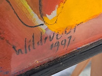 Acryl schilderij, maya wildevuur, abstract, 1997 - afbeelding 3 van  8