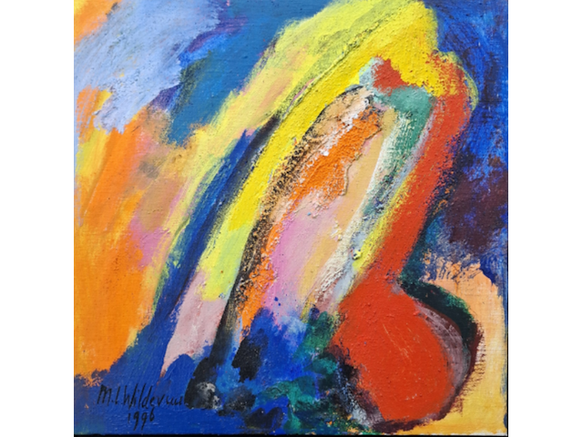 Acryl schilderij, maya wildevuur, abstract, 1998 - afbeelding 1 van  8