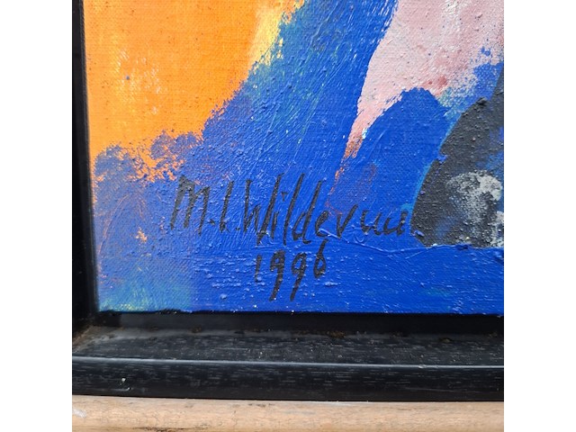 Acryl schilderij, maya wildevuur, abstract, 1998 - afbeelding 3 van  8