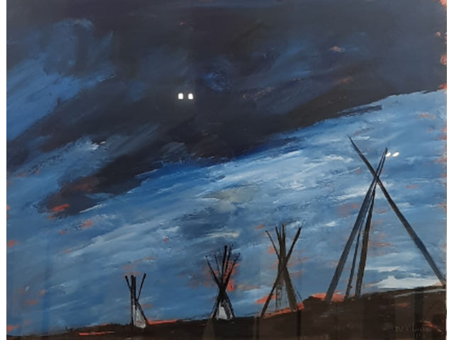 Acryl schilderij, maya wildevuur, abstract, 1999 - afbeelding 1 van  8