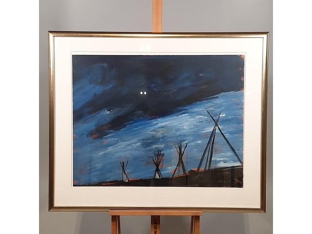 Acryl schilderij, maya wildevuur, abstract, 1999 - afbeelding 2 van  8