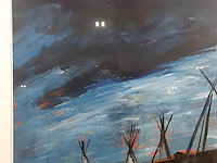 Acryl schilderij, maya wildevuur, abstract, 1999 - afbeelding 3 van  8