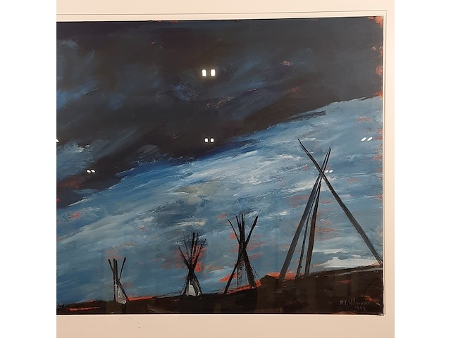 Acryl schilderij, maya wildevuur, abstract, 1999 - afbeelding 4 van  8