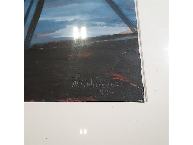 Acryl schilderij, maya wildevuur, abstract, 1999 - afbeelding 5 van  8