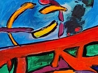 Acryl schilderij, maya wildevuur, abstract ii, 2004 - afbeelding 1 van  9