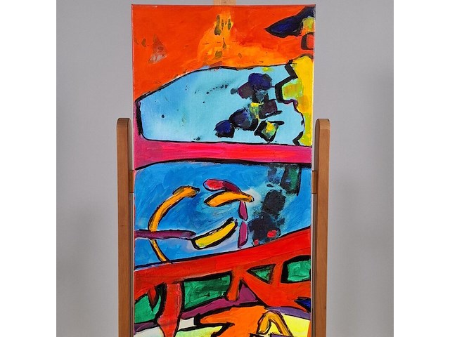 Acryl schilderij, maya wildevuur, abstract ii, 2004 - afbeelding 2 van  9