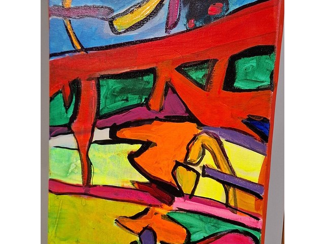 Acryl schilderij, maya wildevuur, abstract ii, 2004 - afbeelding 3 van  9