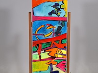 Acryl schilderij, maya wildevuur, abstract ii, 2004 - afbeelding 5 van  9