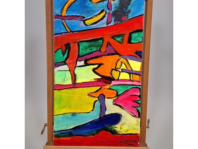 Acryl schilderij, maya wildevuur, abstract ii, 2004 - afbeelding 6 van  9