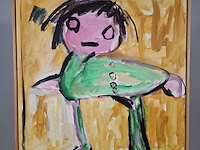 Acryl schilderij, maya wildevuur, abstract kind, 1992 - afbeelding 1 van  7