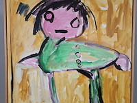 Acryl schilderij, maya wildevuur, abstract kind, 1992 - afbeelding 2 van  7