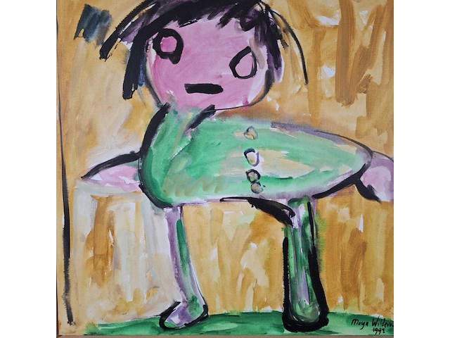 Acryl schilderij, maya wildevuur, abstract kind, 1992 - afbeelding 3 van  7