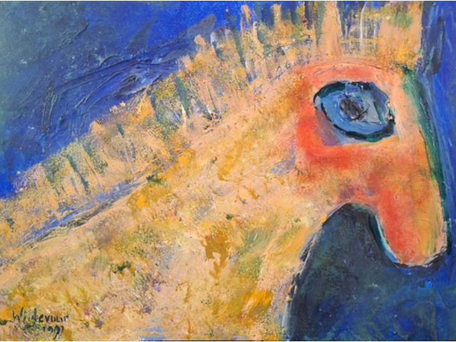 Acryl schilderij, maya wildevuur, abstract paard - afbeelding 1 van  7