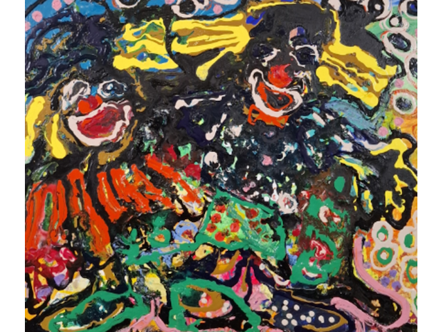 Acryl schilderij, maya wildevuur, abstract - afbeelding 1 van  8