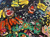 Acryl schilderij, maya wildevuur, abstract - afbeelding 1 van  8