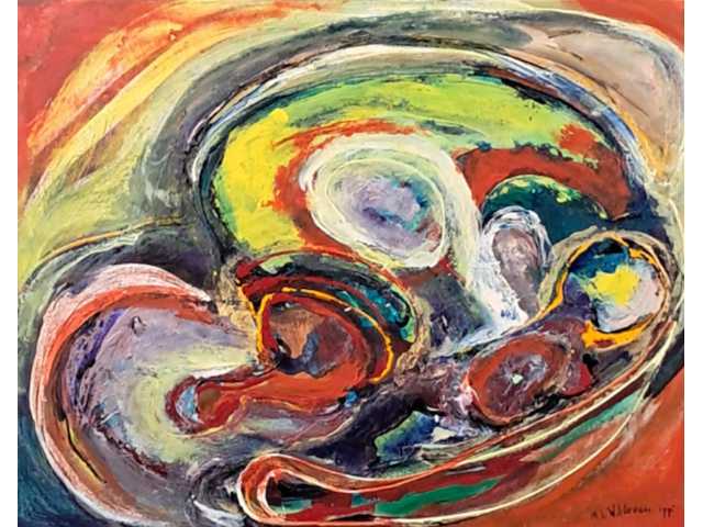 Acryl schilderij, maya wildevuur, abstract - afbeelding 1 van  9