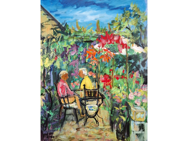 Acryl schilderij, maya wildevuur, autun, 2007 - afbeelding 1 van  7