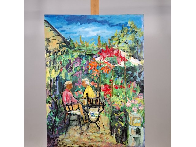 Acryl schilderij, maya wildevuur, autun, 2007 - afbeelding 3 van  7