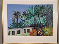 Acryl schilderij, maya wildevuur, banjul, 1998 - afbeelding 2 van  8