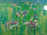 Acryl schilderij, maya wildevuur, bloemenveld, 1991 - afbeelding 1 van  8