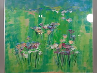 Acryl schilderij, maya wildevuur, bloemenveld, 1991 - afbeelding 2 van  8