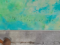 Acryl schilderij, maya wildevuur, bloemenveld, 1991 - afbeelding 4 van  7