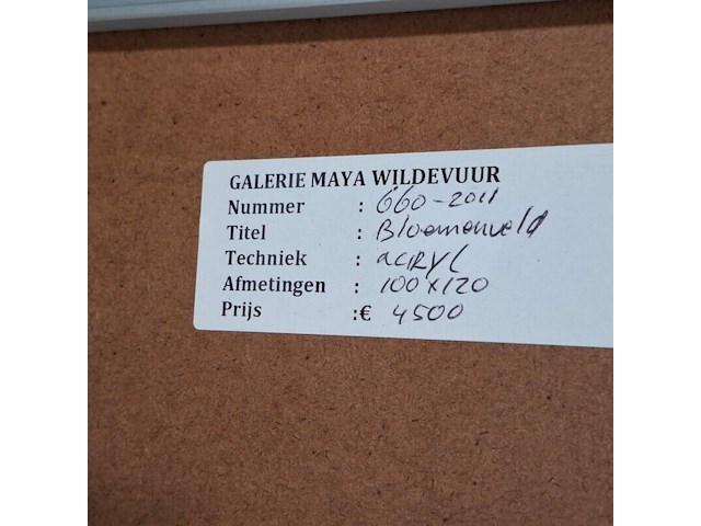 Acryl schilderij, maya wildevuur, bloemenveld, 1991 - afbeelding 7 van  7