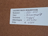 Acryl schilderij, maya wildevuur, bloemenveld, 1991 - afbeelding 7 van  7