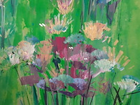 Acryl schilderij, maya wildevuur, bloemenveld, 1991 - afbeelding 5 van  8