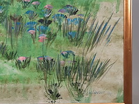 Acryl schilderij, maya wildevuur, bloemenveld, 1991 - afbeelding 4 van  8