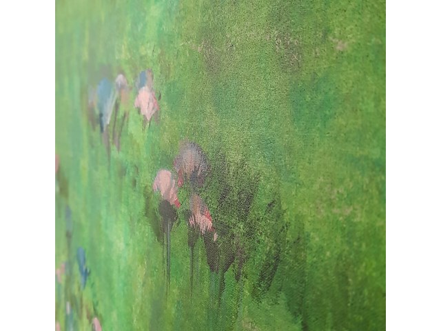 Acryl schilderij, maya wildevuur, bloemenveld, 1991 - afbeelding 6 van  8