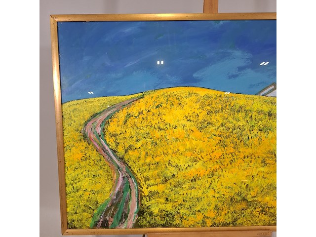 Acryl schilderij, maya wildevuur, bloemenveld, 1997 - afbeelding 4 van  10