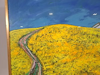 Acryl schilderij, maya wildevuur, bloemenveld, 1997 - afbeelding 4 van  10