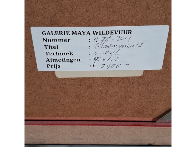 Acryl schilderij, maya wildevuur, bloemenveld, 1998 - afbeelding 7 van  7